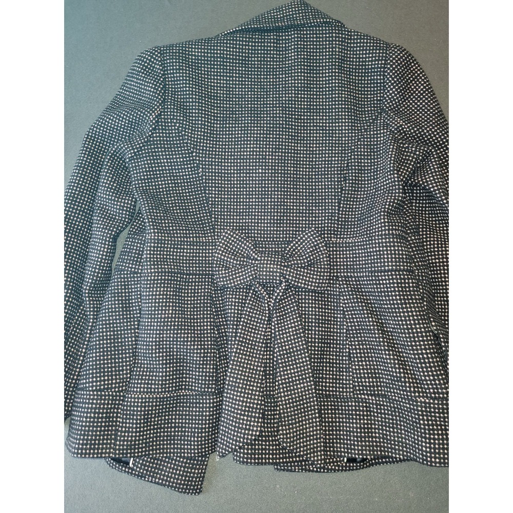 Pink Envelope Women's Black/White Polka Dot Peacoat Double Breasted Lined M - Picture 6 of 7